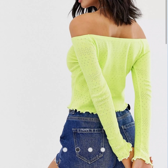 Barsot top in neon pointelle size 2 & 6 - Picture 2 of 4